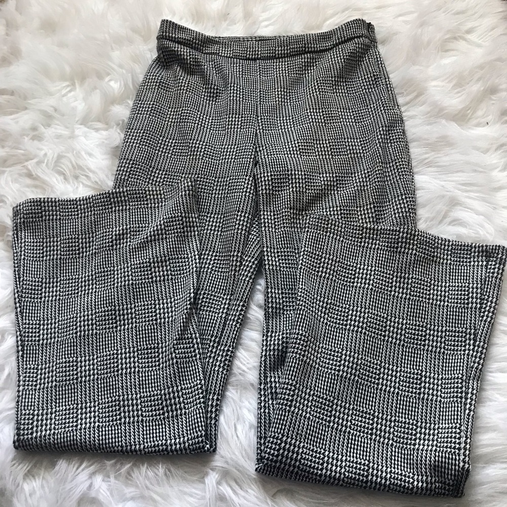 Plaid flared crop pant